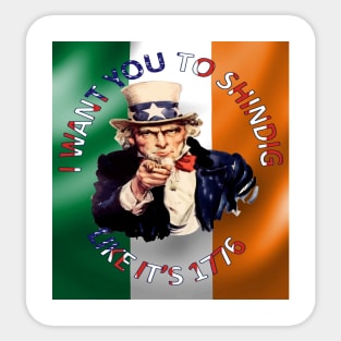 Irish American Uncle Sam Celebration Shindig Sticker